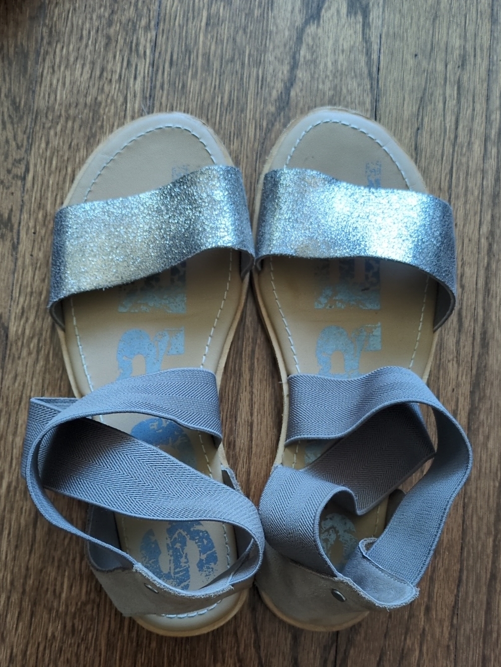 SOREL Brown And Metallic Glitter Sandals